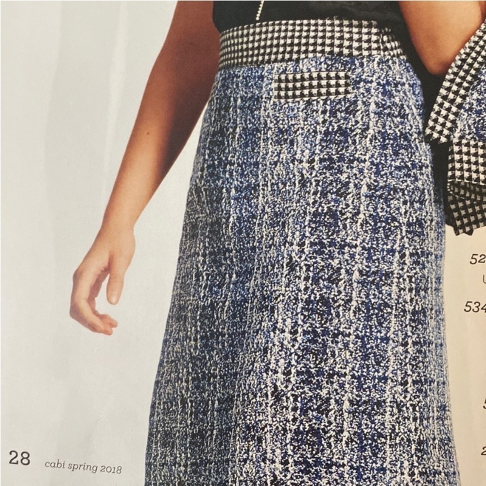 CABI Renia Club 21 blue/black tweed skirt size 6 - Picture 2 of 12